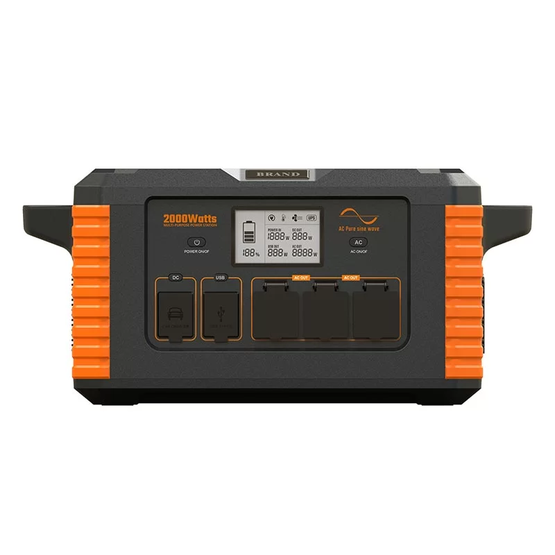2000W Outdoor Portable Energy Storage System All-in-One Lithium Ion Battery System