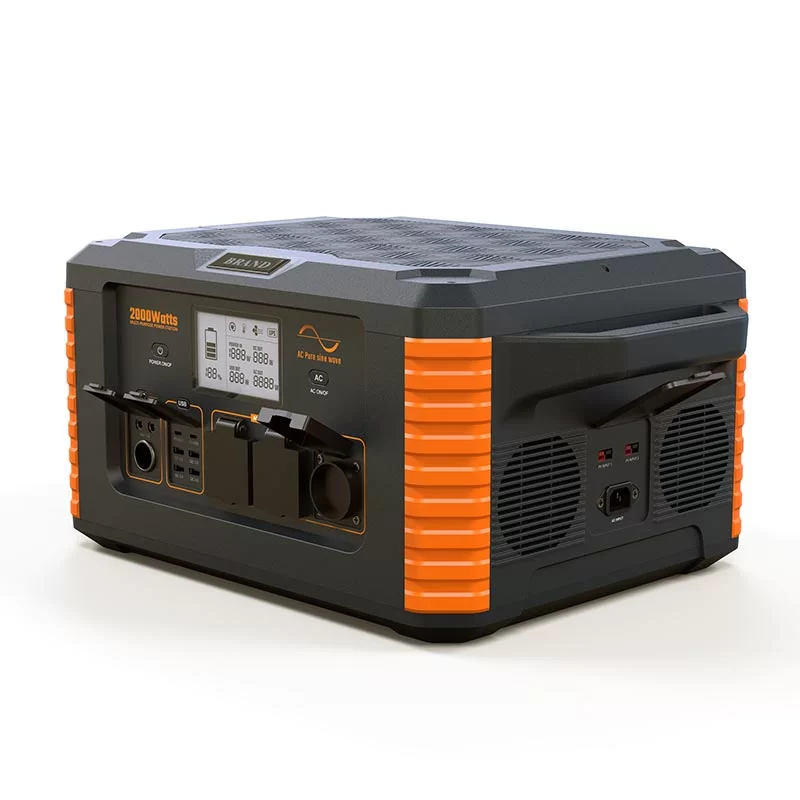 2000W Outdoor Portable Energy Storage System All-in-One Lithium Ion Battery System